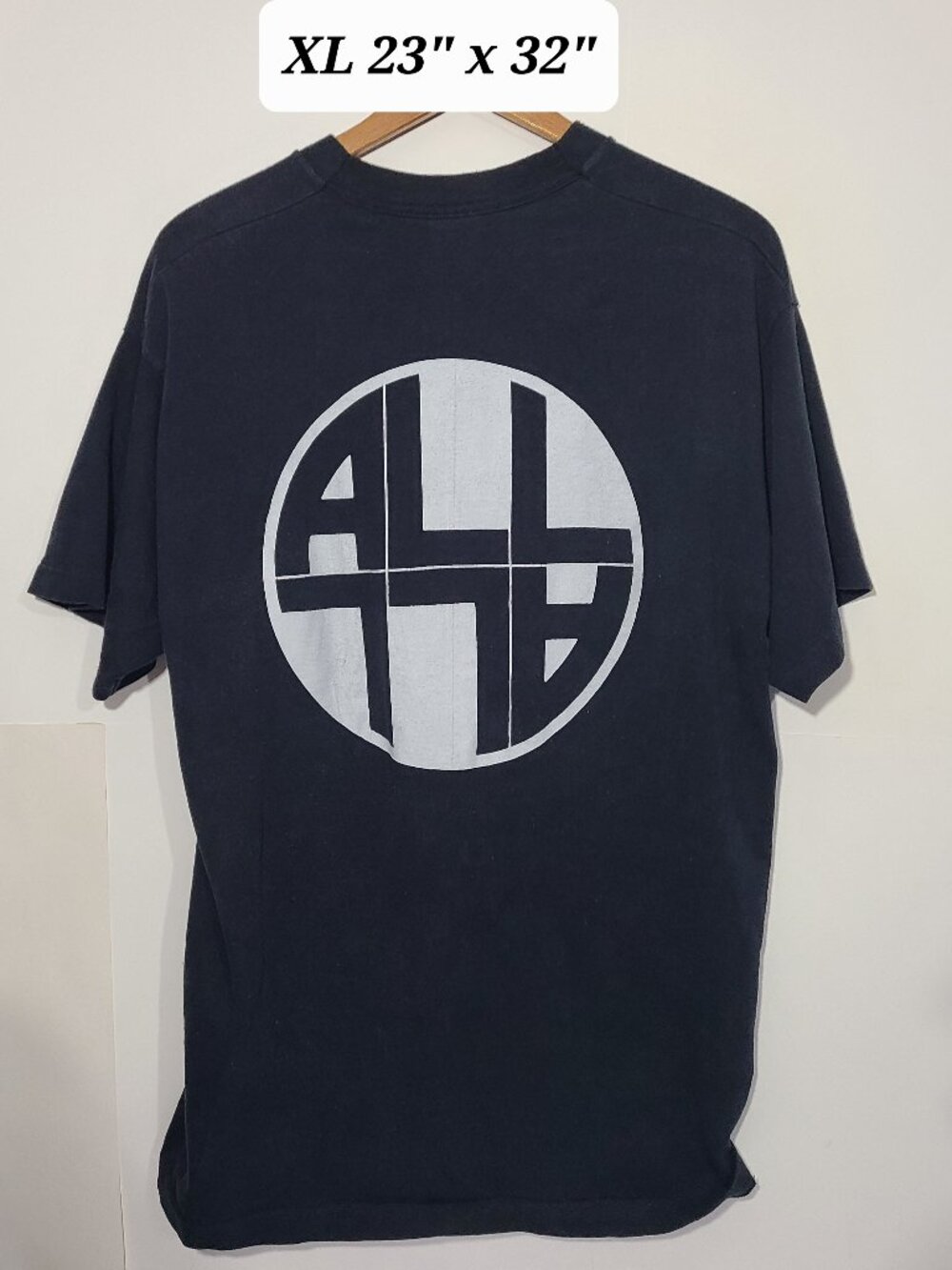 Vintage 90's ALL (Descendents) Black 2-Sided XL T-Shirt Single Stitch Punk